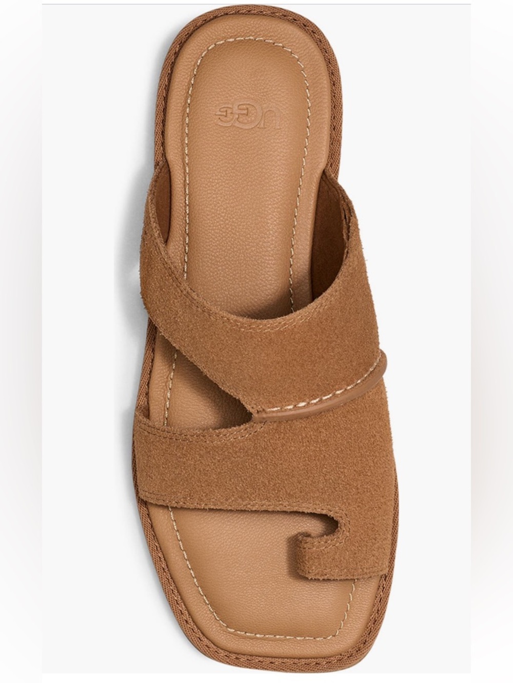 UGG Matira Chestnut Leather Slide Sandals Brown Size 9 NWOB
